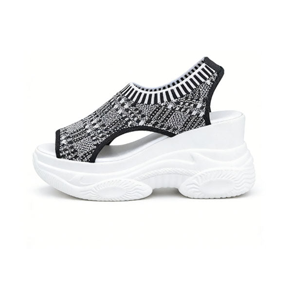Breathable Knit Platform Wedges – Easy Slip-On with Arch Support