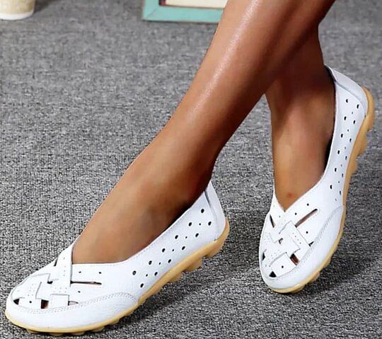 [Limited time 55% off]Women's Leather Breathable Support Flat Shoes