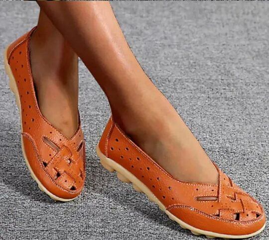[Limited time 55% off]Women's Leather Breathable Support Flat Shoes